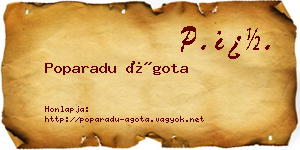Poparadu Ágota névjegykártya