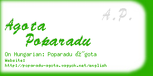 agota poparadu business card